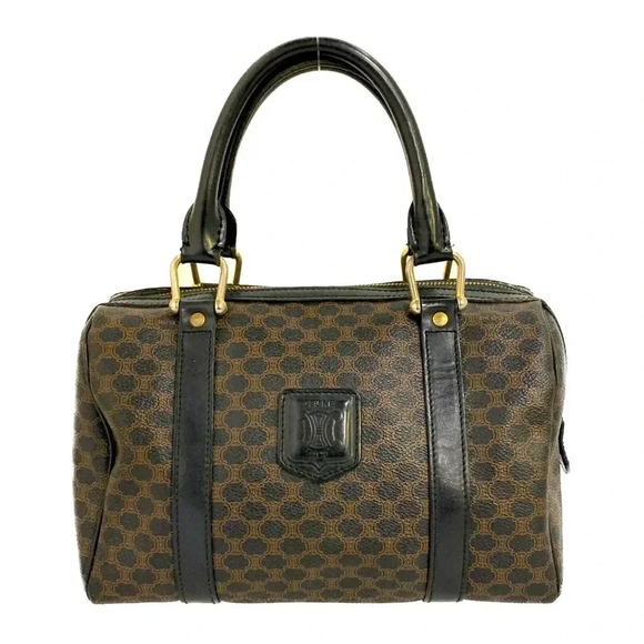 CÉLINE Black Coated  Canvas Macadam Handle  Bag - Picture 1 of 9